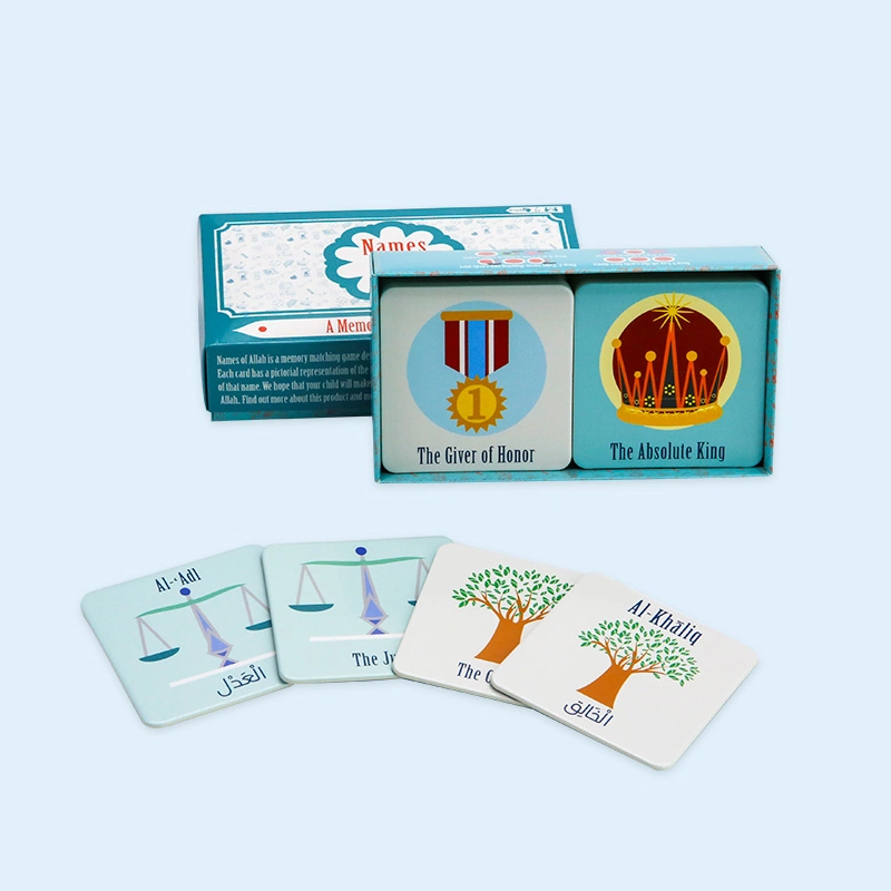 Custom Design Gift Game Card Educational Flash Card with Color Box